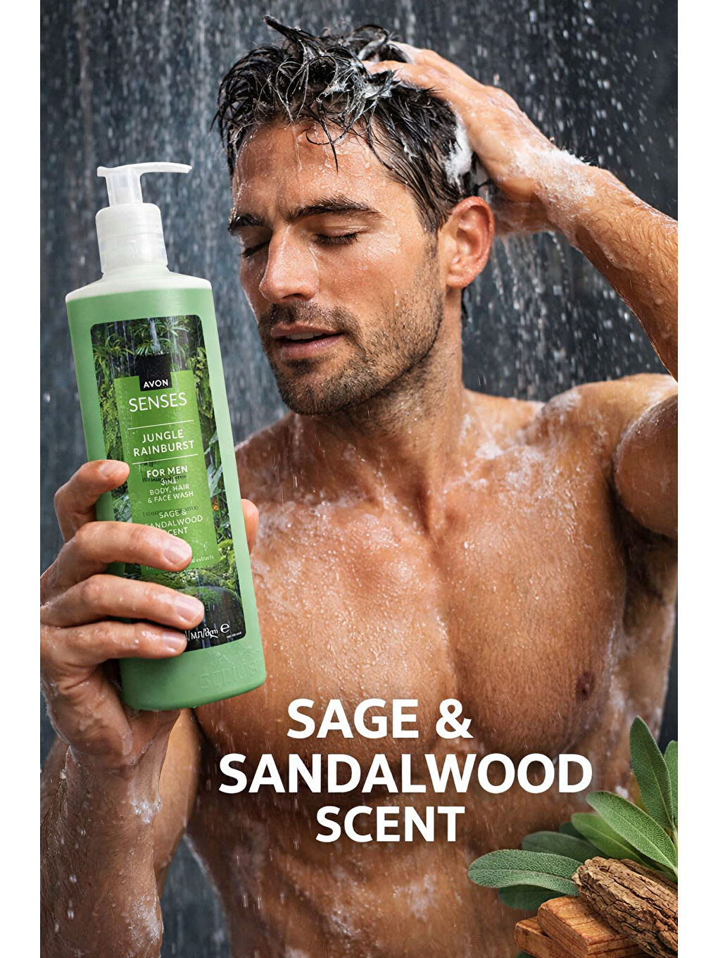 Senses Jungle Rainburst Adaçayı ve Sandal Ağacı Kokulu Erkek Saç ve Vücut Şampuanı 720 Ml.-2