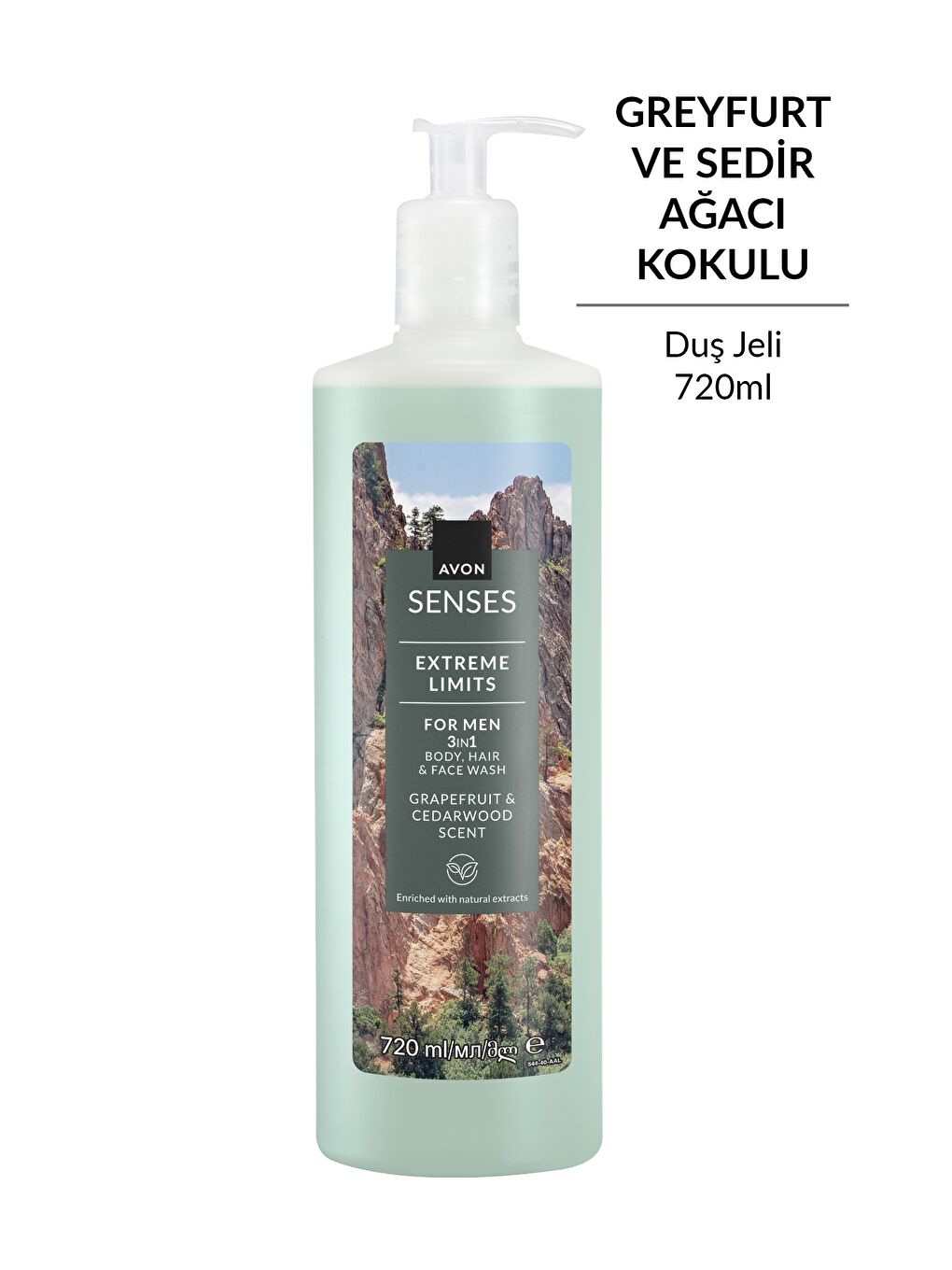 Senses Extreme Limits Greyfurt ve Sandal Kokulu Saç ve Vücut için Erkek Duş Jeli 720 Ml.-1