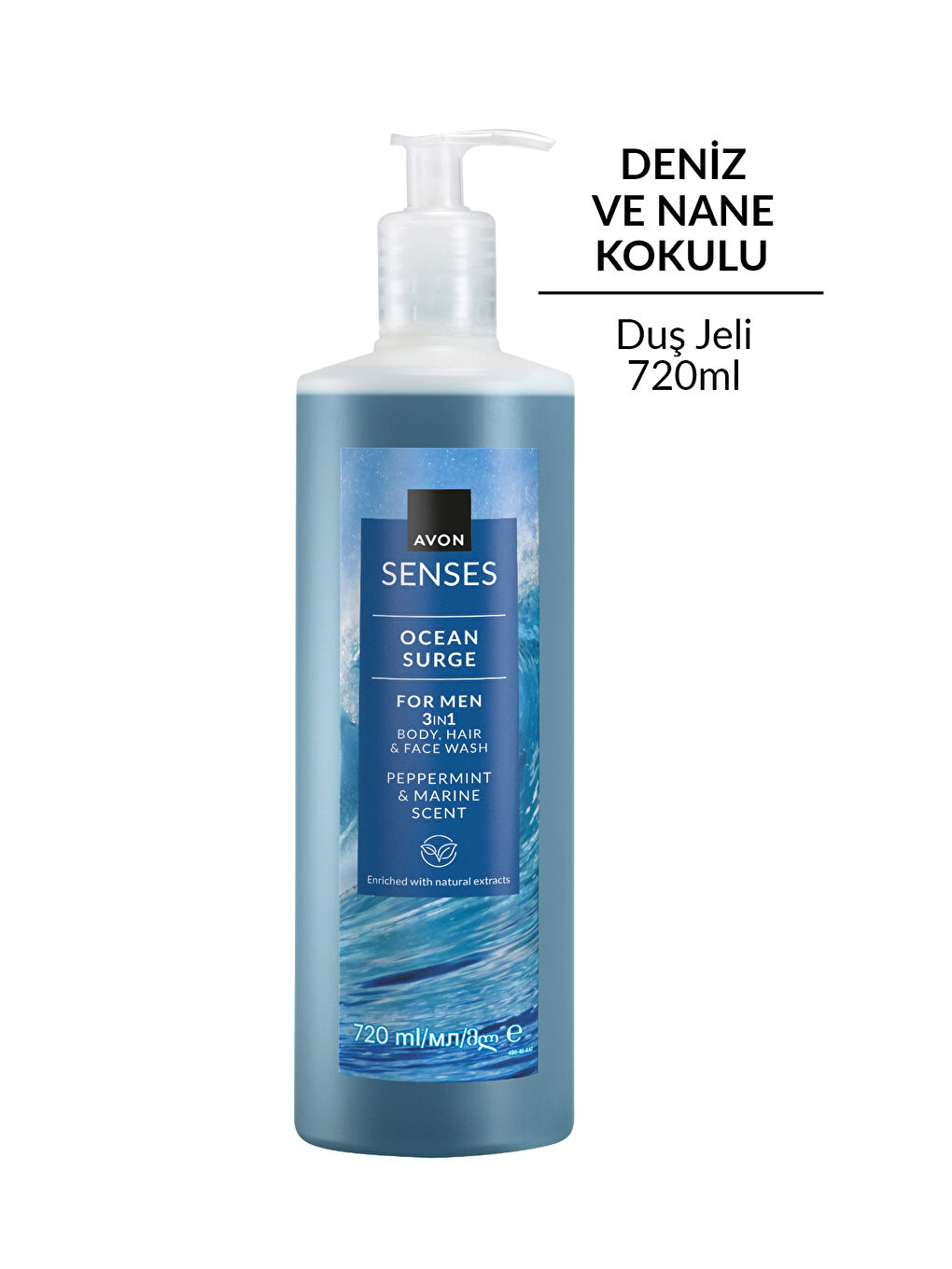 Senses Ocean Surge Nane ve Deniz Kokulu Saç ve Vücut için Erkek Duş Jeli 720 Ml. İkili Set-1