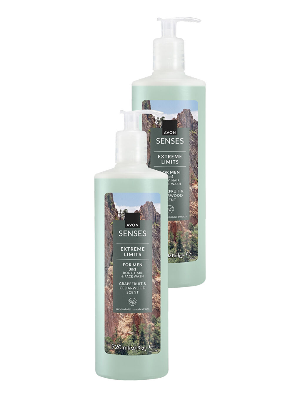 Extreme Limits Greyfurt ve Sandal Kokulu Saç ve Vücut için Erkek Duş Jeli 720 Ml. İkili Set