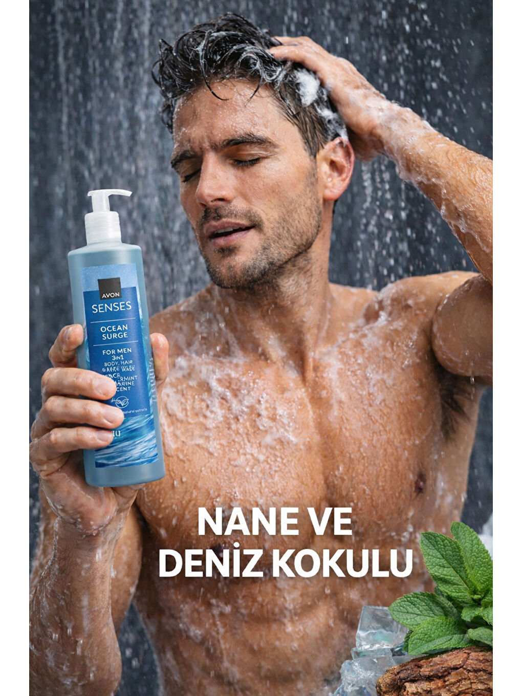 Senses Ocean Surge Nane ve Deniz Kokulu Saç ve Vücut için Erkek Duş Jeli 720 Ml. Üçlü Set-2