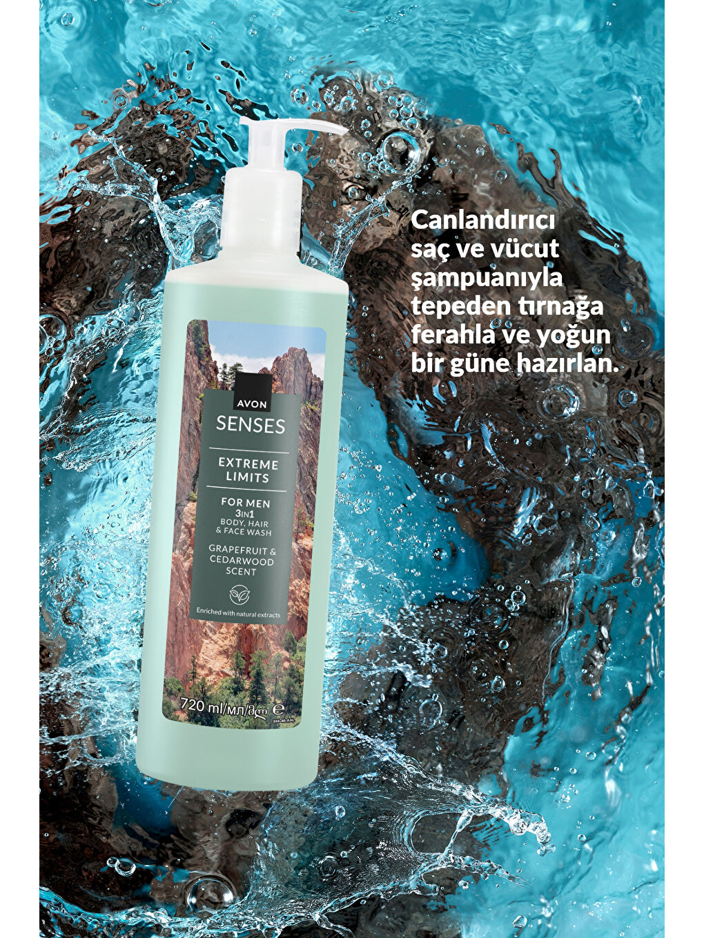 Extreme Limits Greyfurt ve Sandal Kokulu Saç ve Vücut için Erkek Duş Jeli 720 Ml. İkili Set-3