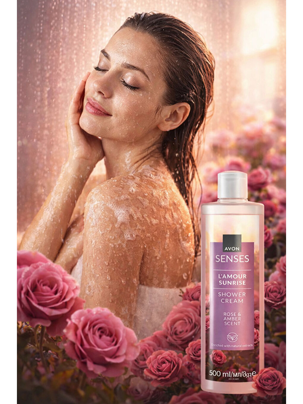 Senses L'amour Sunrise Gül ve Amber Kokulu Krem Duş Jeli 500 Ml. İkili Set-2