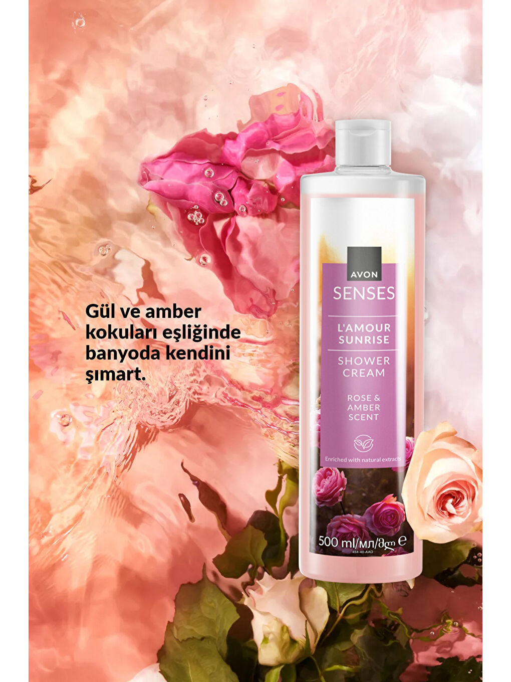 Senses L'amour Sunrise Gül ve Amber Kokulu Krem Duş Jeli 500 Ml. İkili Set-3