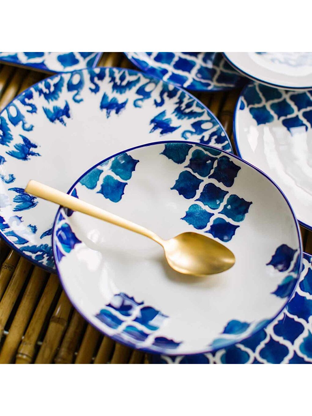 Blue Tile Seramik Yemek Tabağı 6'lı Mavi-2