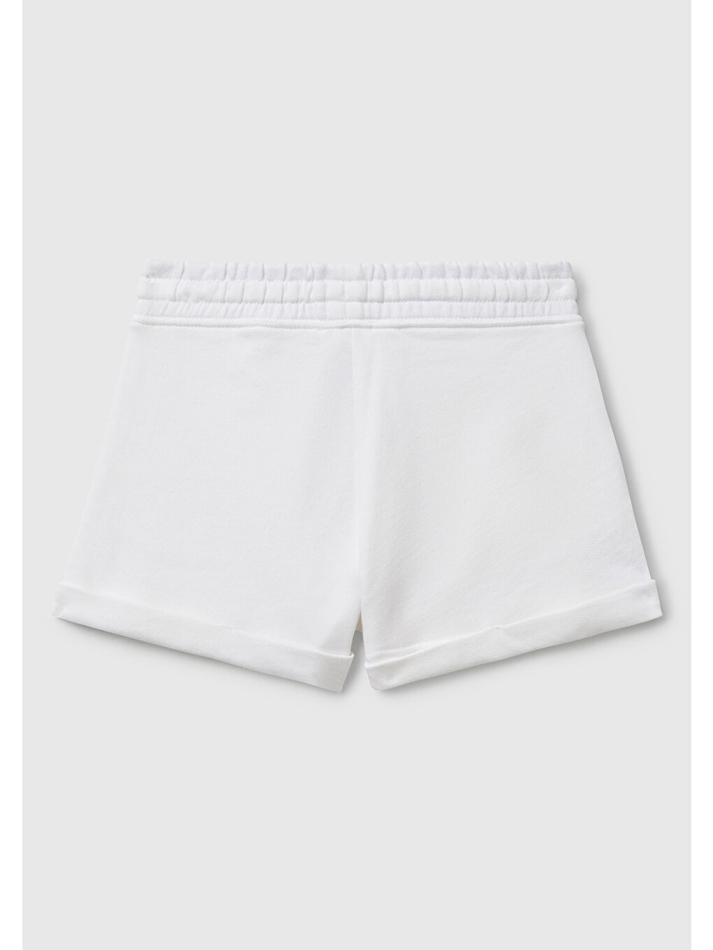 Kız Çocuk Beyaz Logolu Sweat Şort-1