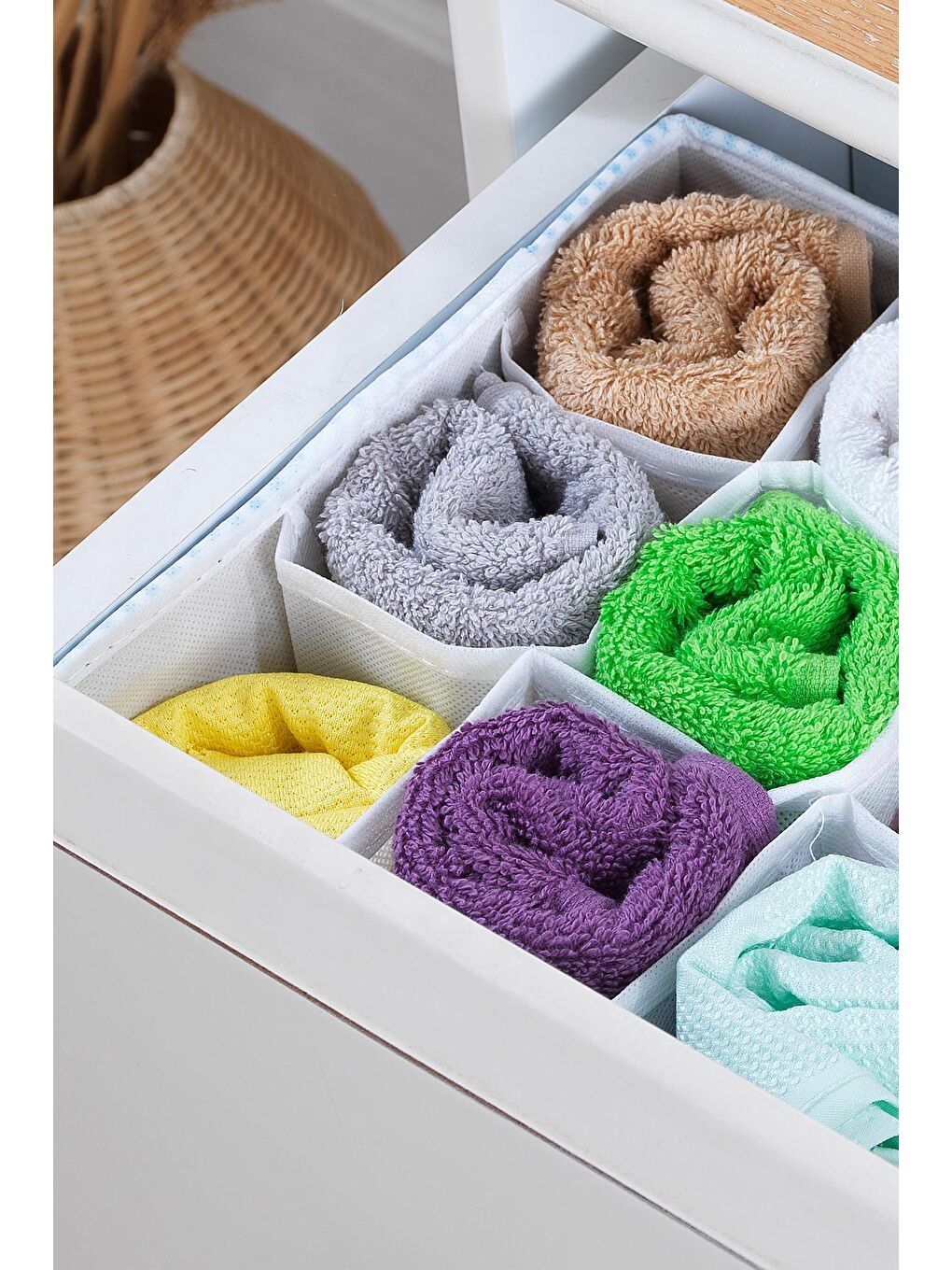 Home 12 Bölmeli Çekmece İçi Düzenleyici | Organizer Beyaz/Mavi-2