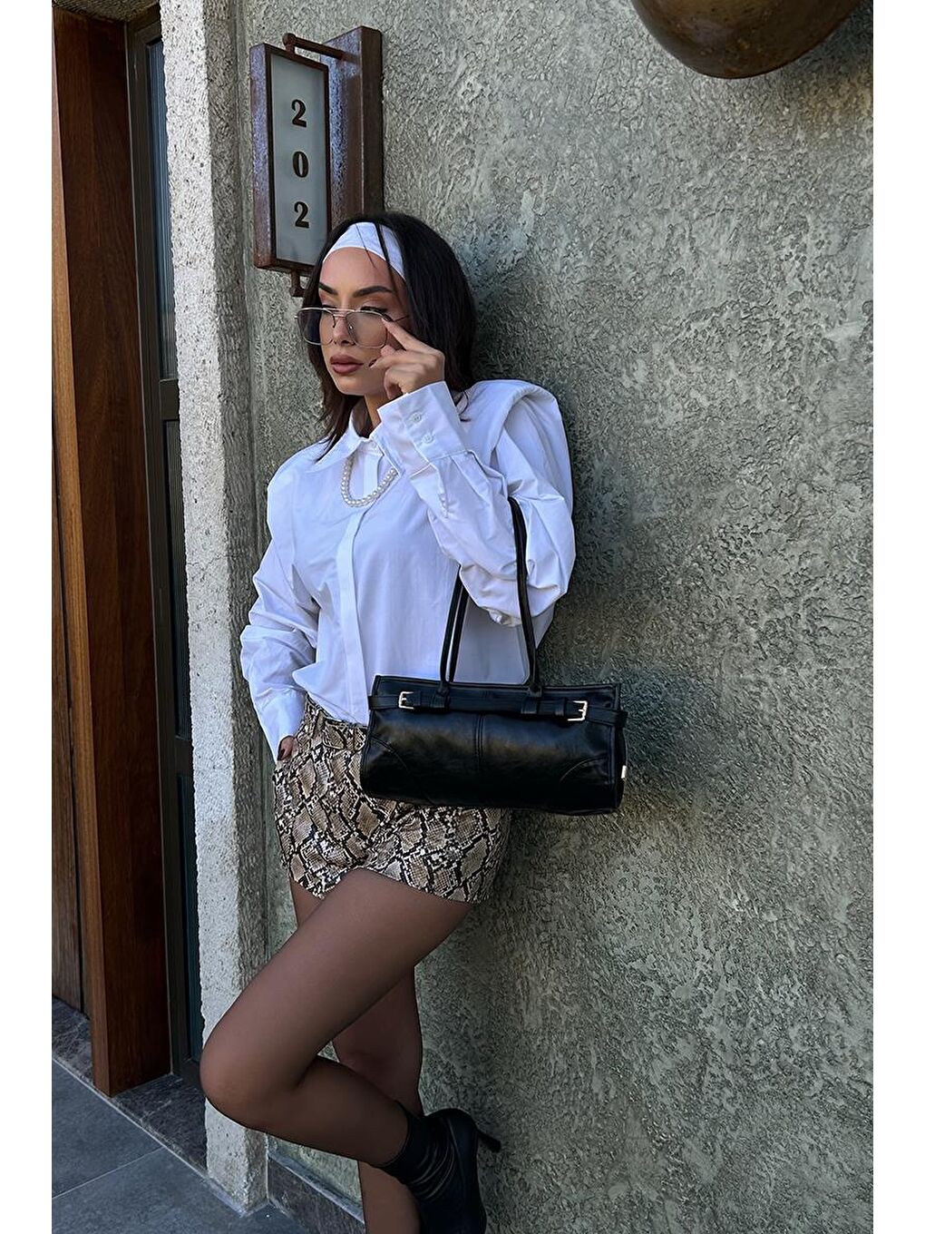 Enyola Vintage Baget Çanta Siyah-5