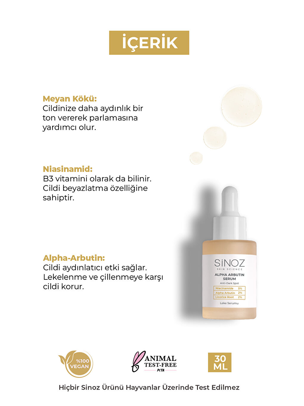 Koyu Leke Karşıtı Arbutin Cilt Serumu (Niacinamide 5% + Alpha Arbutin 2%) 30 ML-2