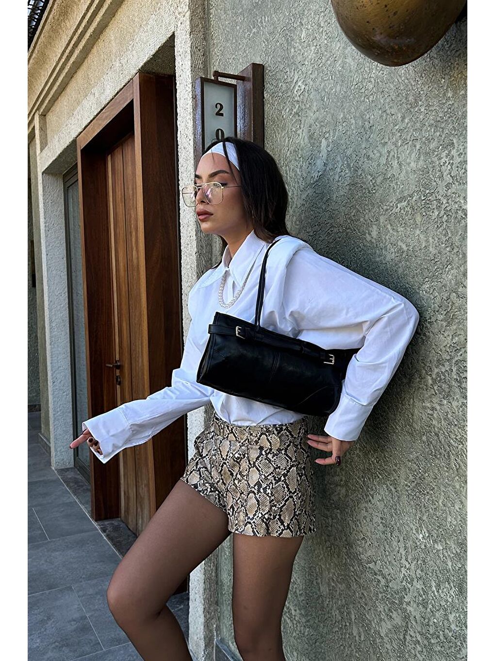 Enyola Vintage Baget Çanta Siyah-8