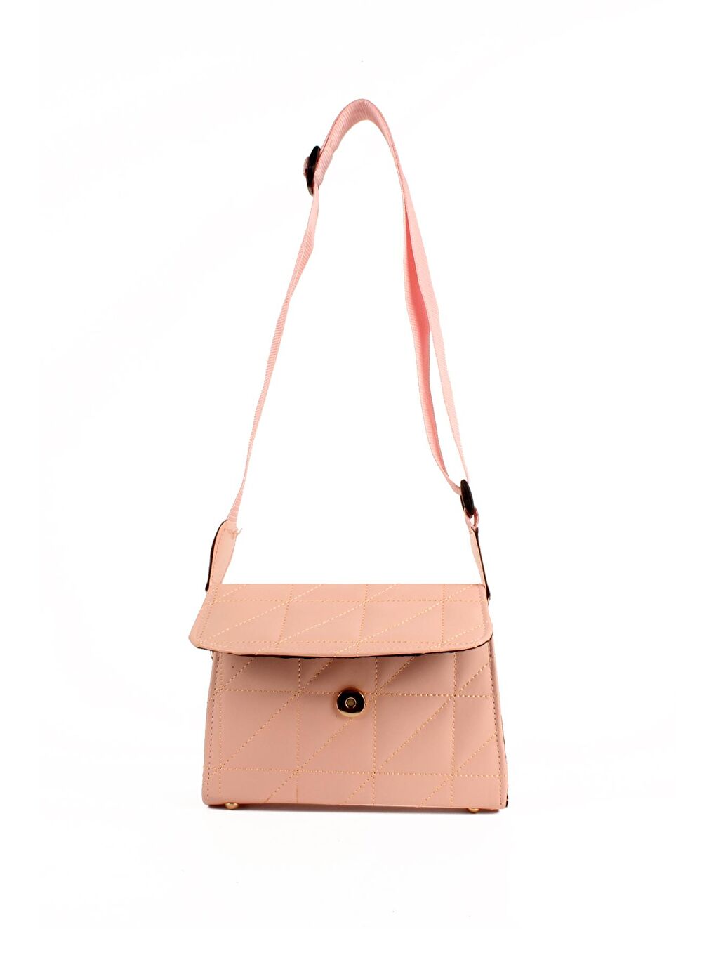 Pembe Kadın Kapitoneli Kolon Askılı Omuz Çantası (10582)-2