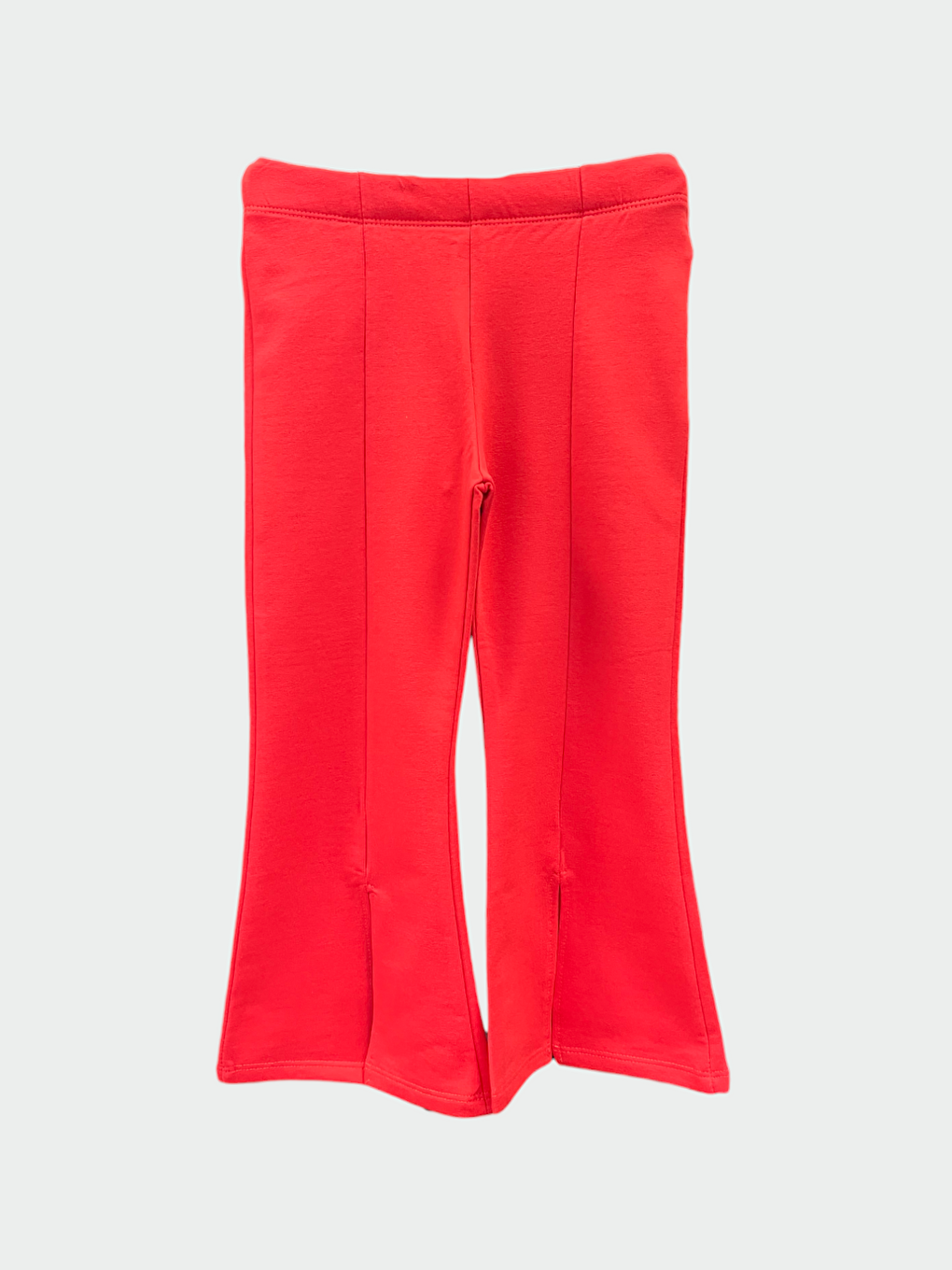 Kırmızı Kız Çocuk Yırtmaçlı Beli Lastikli Mevsimlik Pantolon