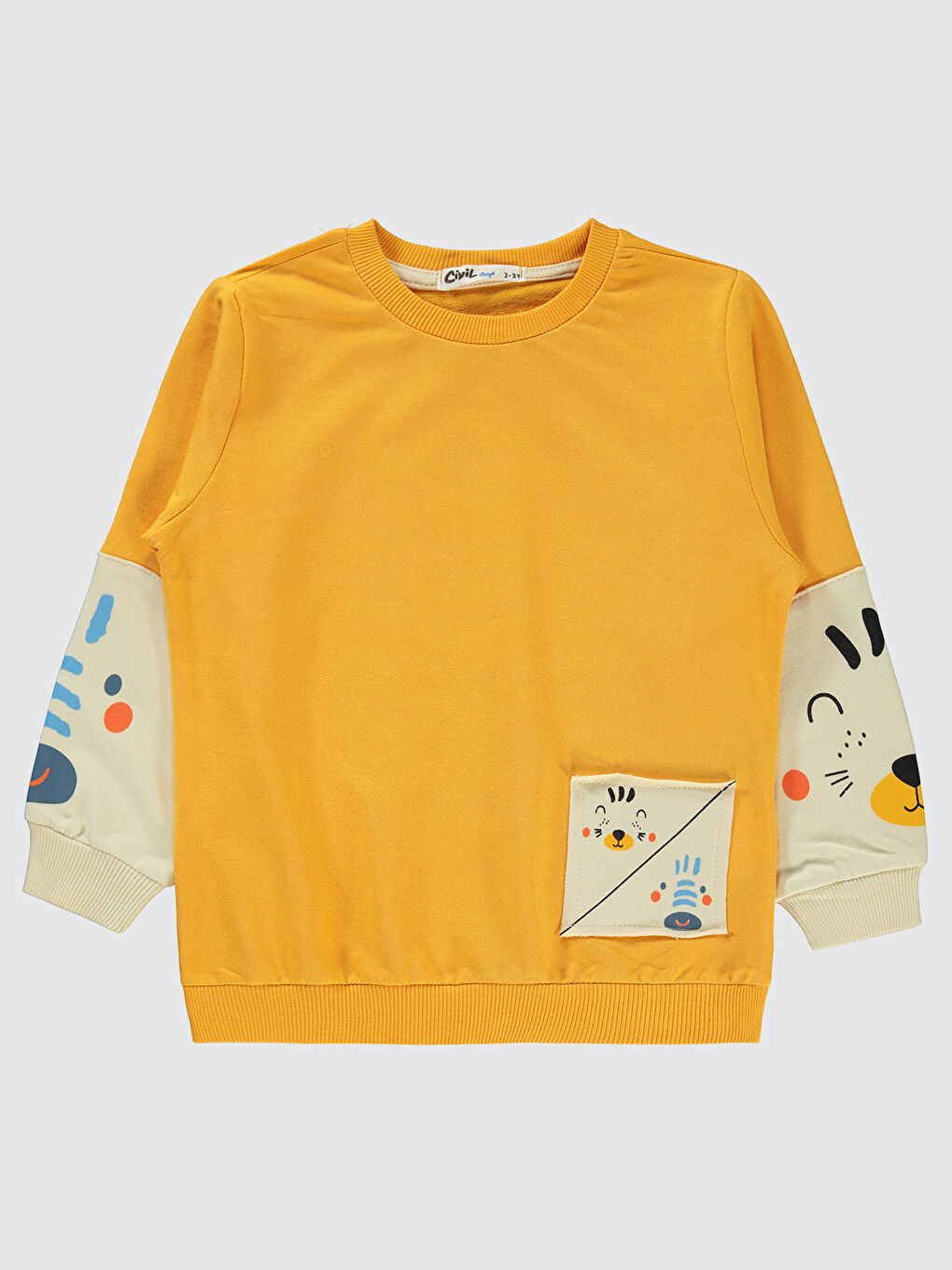 Kahverengi Boys Erkek Çocuk Sweatshirt 2-5 Yaş Hardal