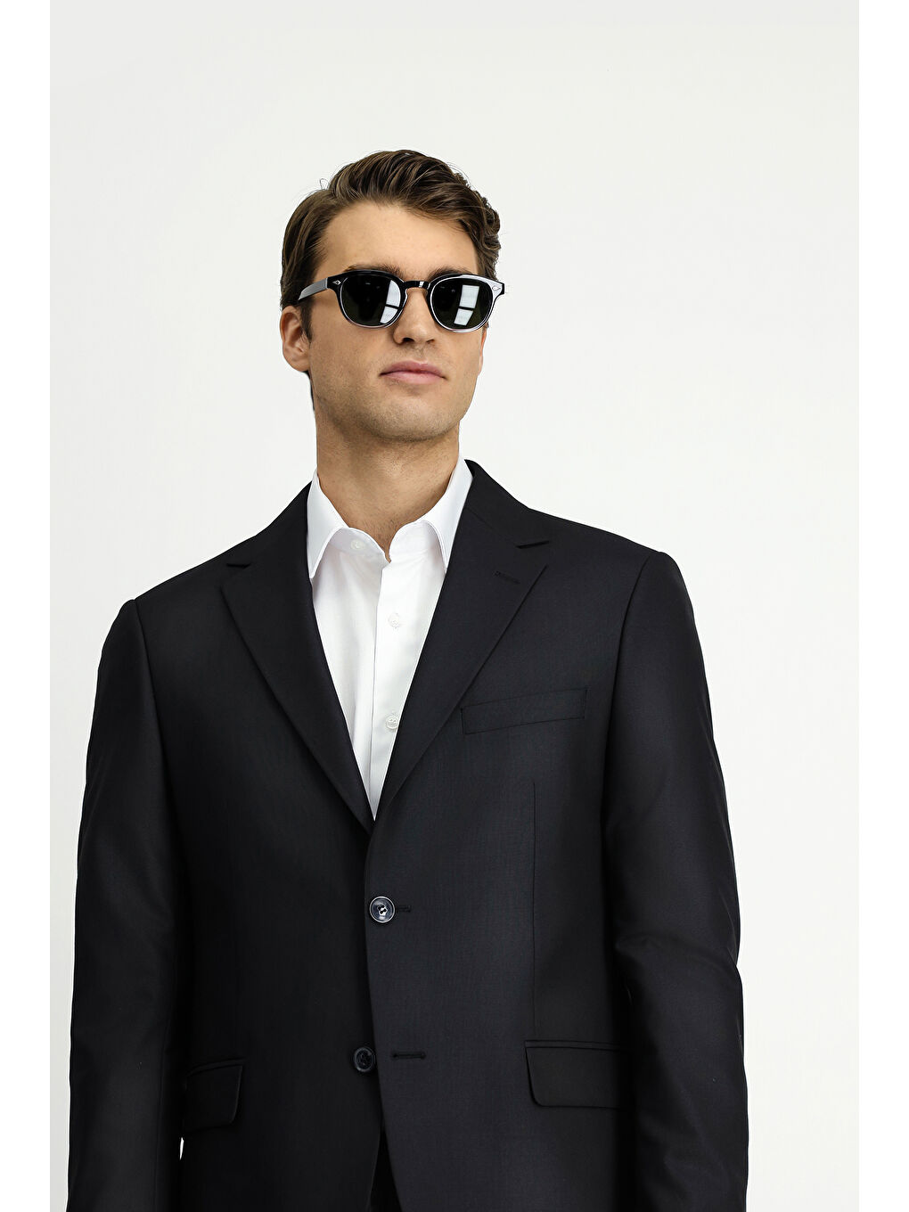 Siyah 8 Drop Long Slim Fit Uzun Dar Kesim Takım Elbise-4