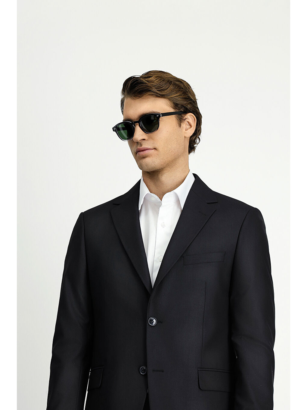 Siyah 8 Drop Long Slim Fit Uzun Dar Kesim Takım Elbise-5