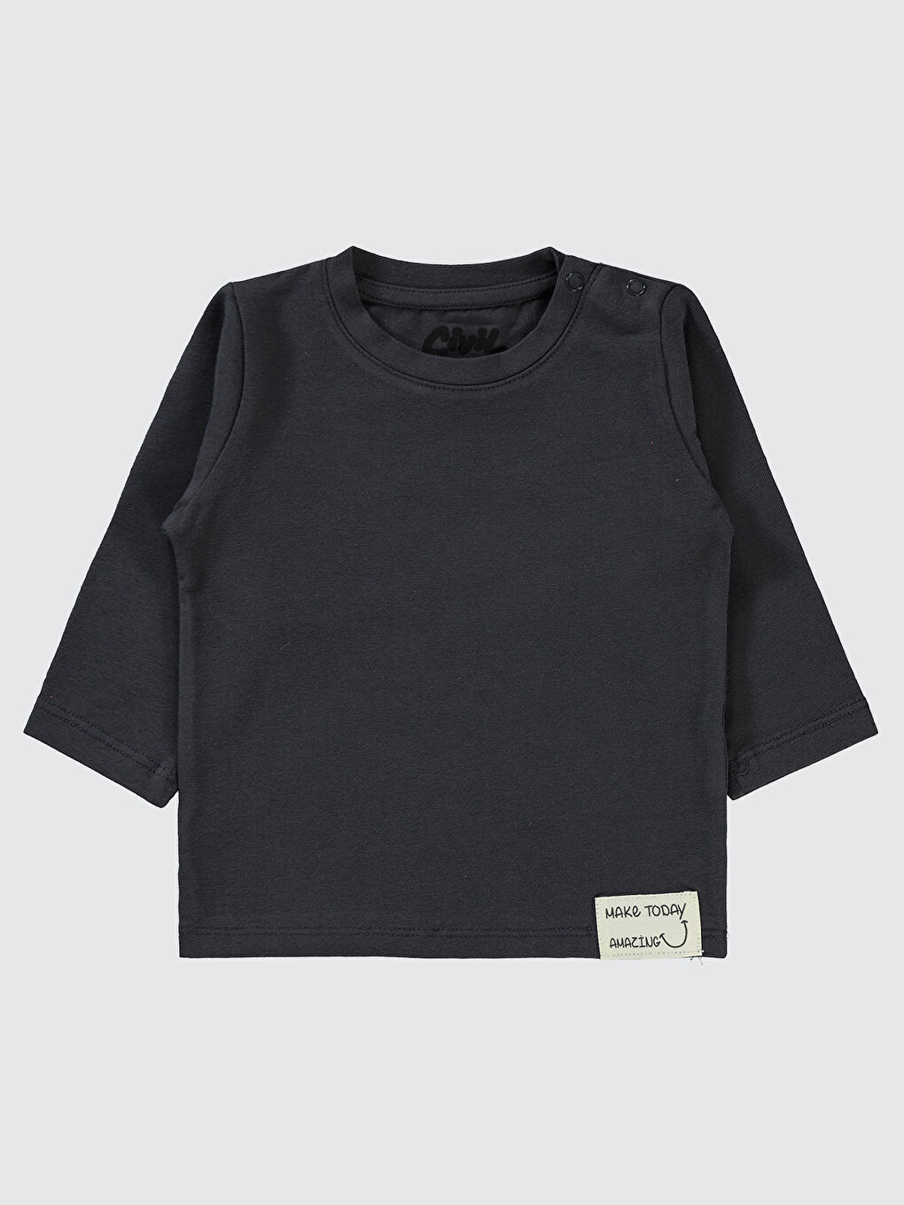 Gri Kız  Bebek Sweatshirt 6-18 Ay Füme