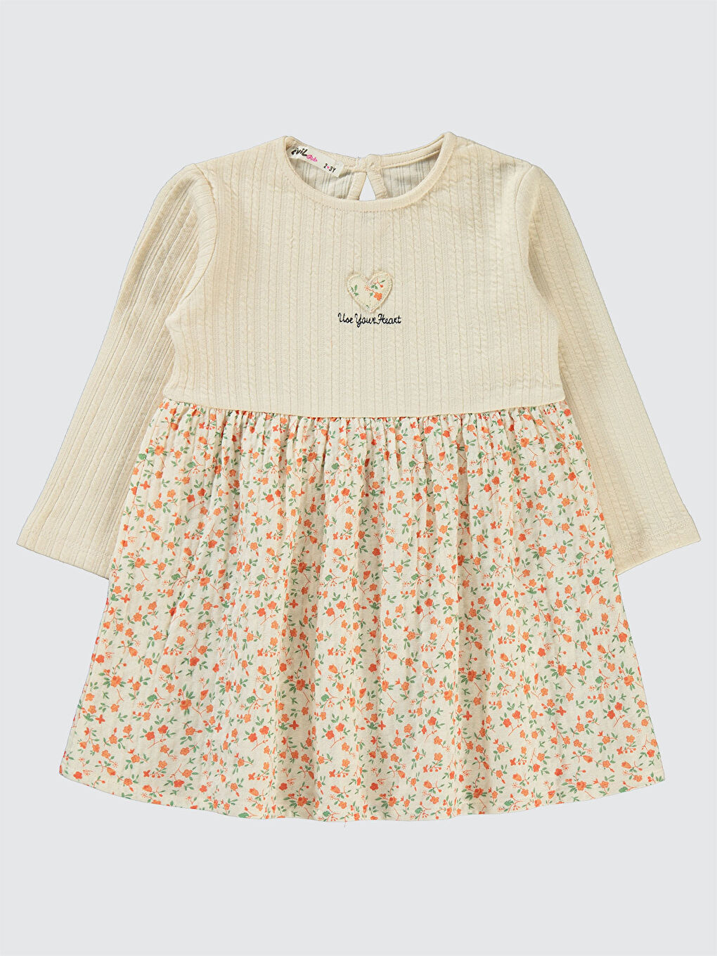 Girls Kız Çocuk Elbise 2-5 Yaş Bej-1