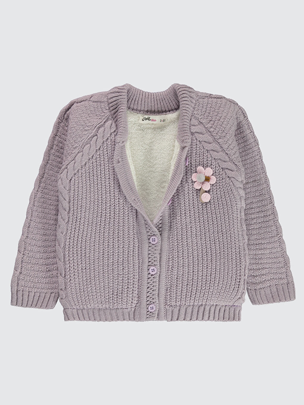 Girls Kız Çocuk Hırka 2-5 Yaş Lila-1