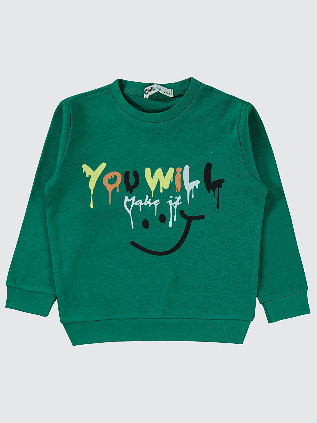 Boys Erkek Çocuk Sweatshirt 2-5 Yaş Çam Yeşili
