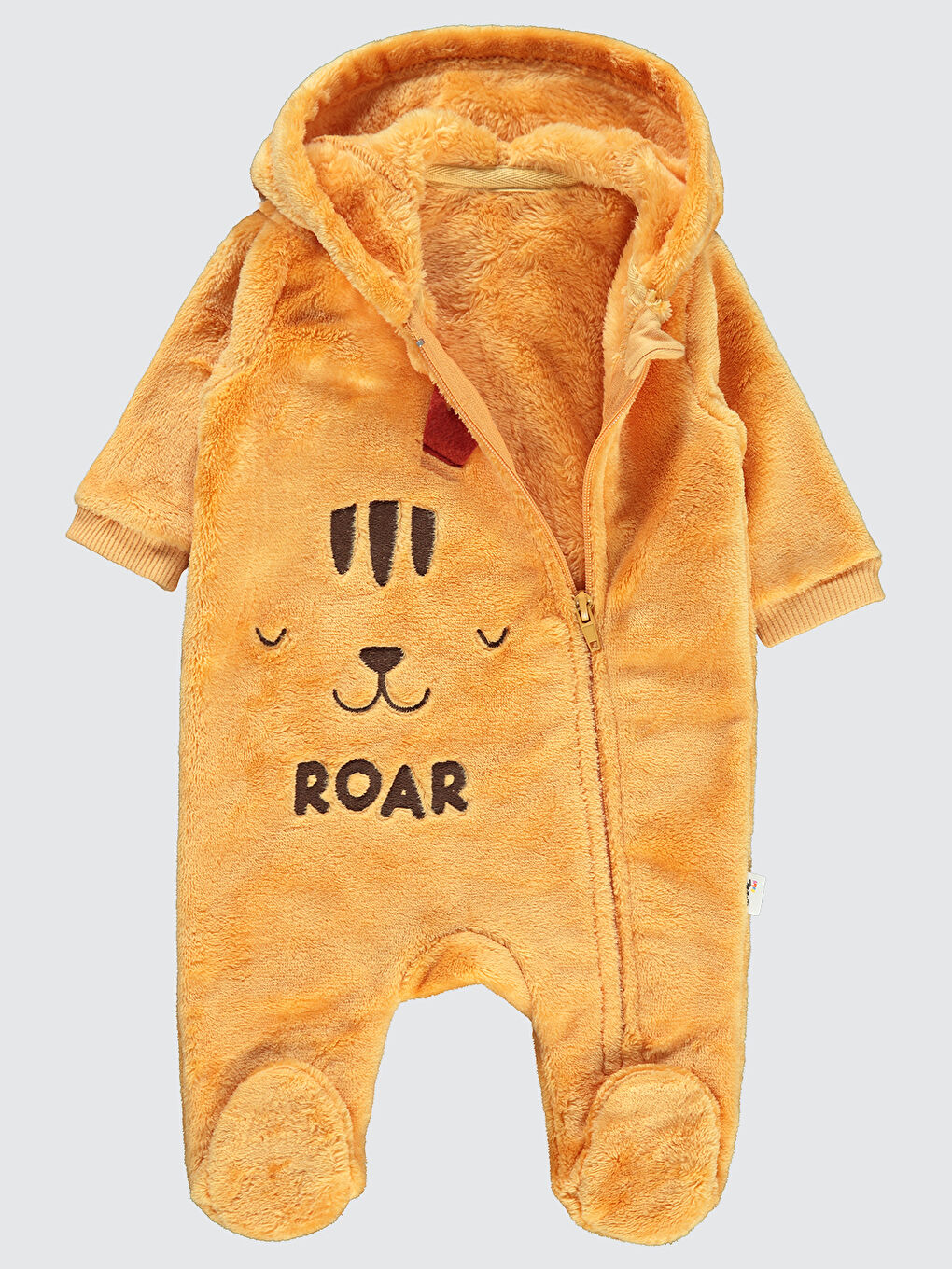 Kahverengi Baby Erkek Bebek Patikli Tulum 1-6 Ay Güderi Hardalı-1