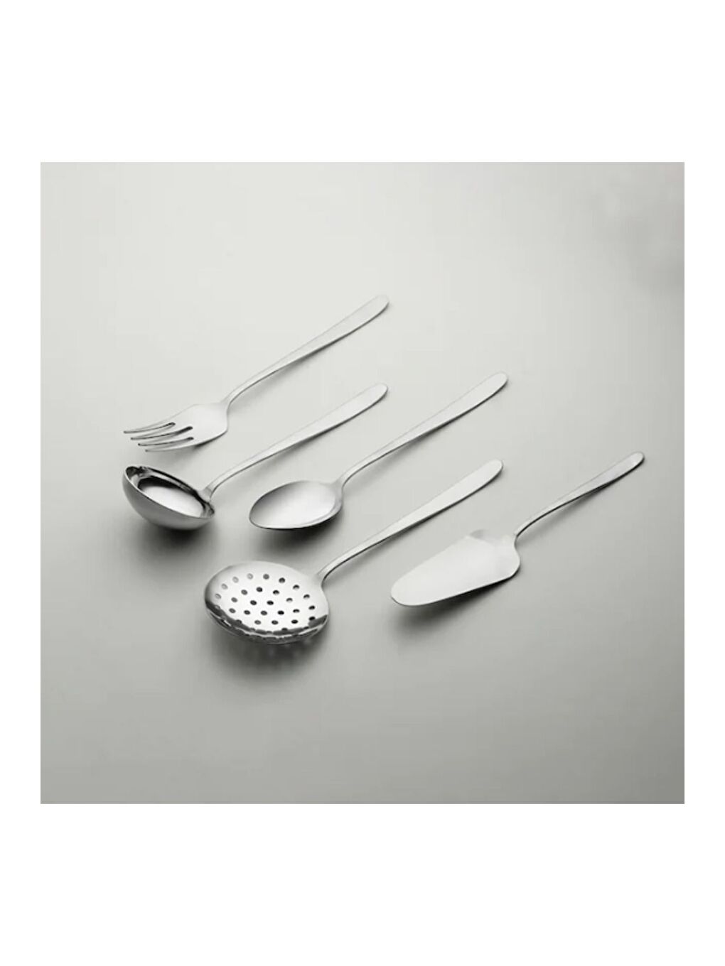 Gri Sultan Sade 5 Parça Servis Kepçe Seti