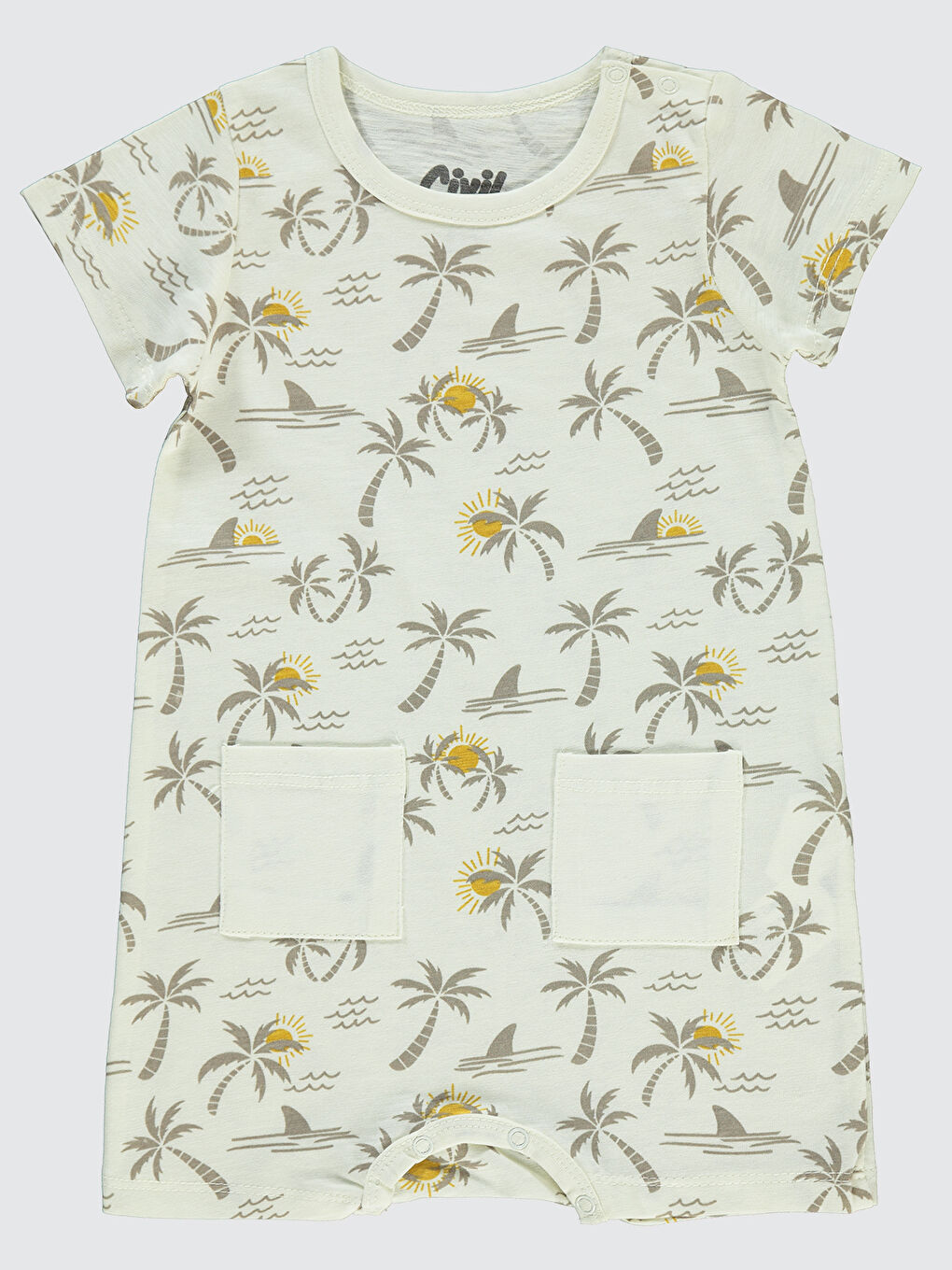 Baby Erkek Bebek Patiksiz Tulum 6-18 Ay Ekru