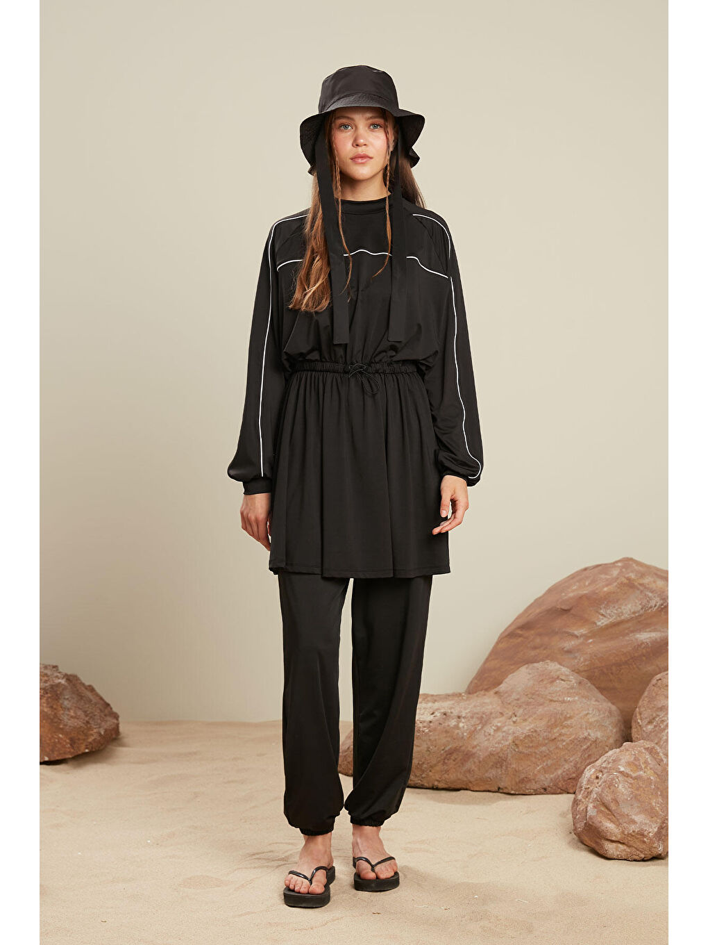 Jogger Tesettür Mayo Pantolon Siyah