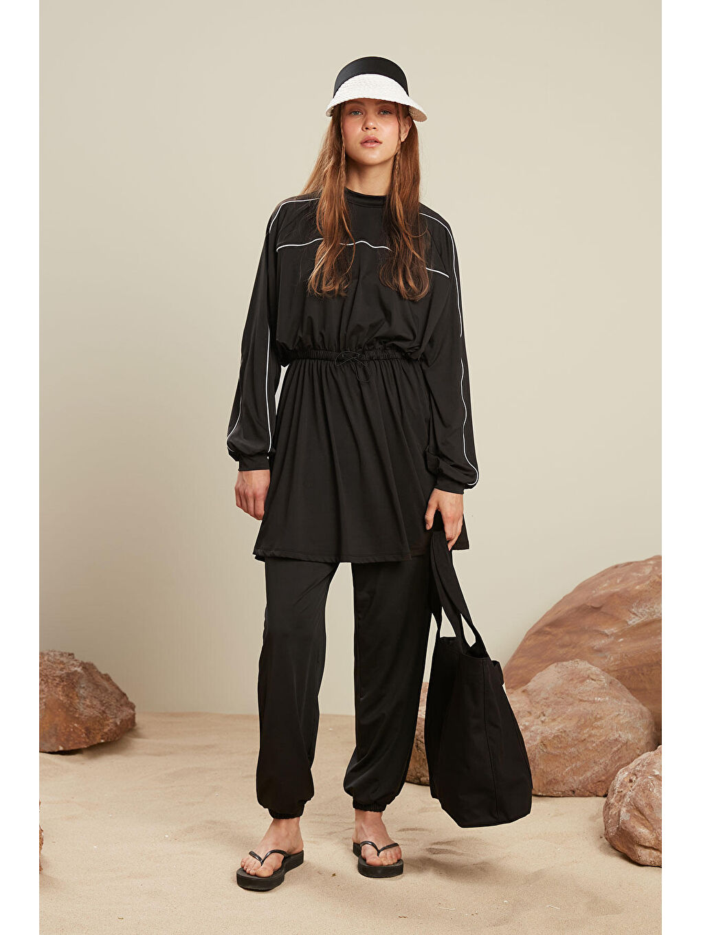 Jogger Tesettür Mayo Pantolon Siyah-1