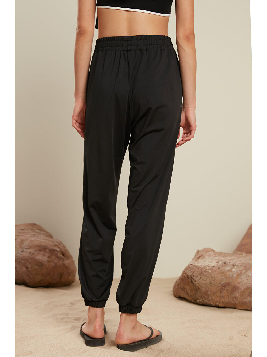 Jogger Tesettür Mayo Pantolon Siyah-5