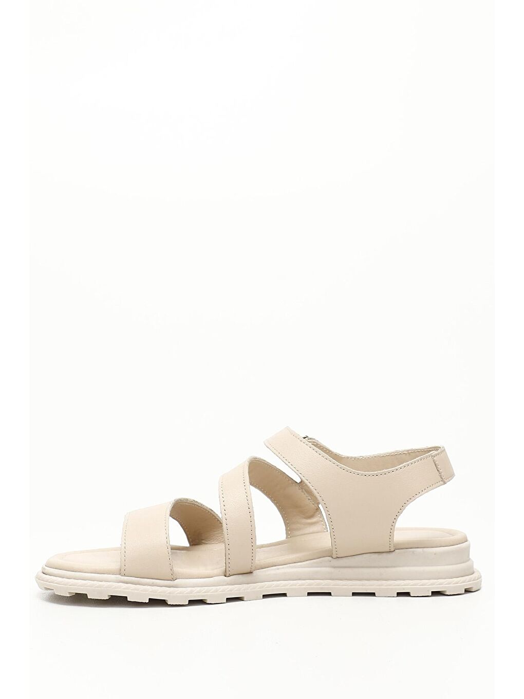 Bej BEJ  Hakiki Deri Dolgu Taban Kadın Sandalet 45271-2