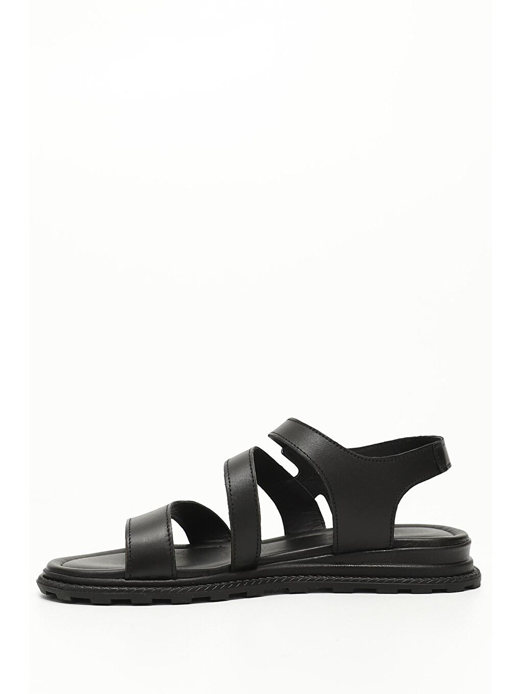 Siyah SİYAH  Hakiki Deri Dolgu Taban Kadın Sandalet 45271-2