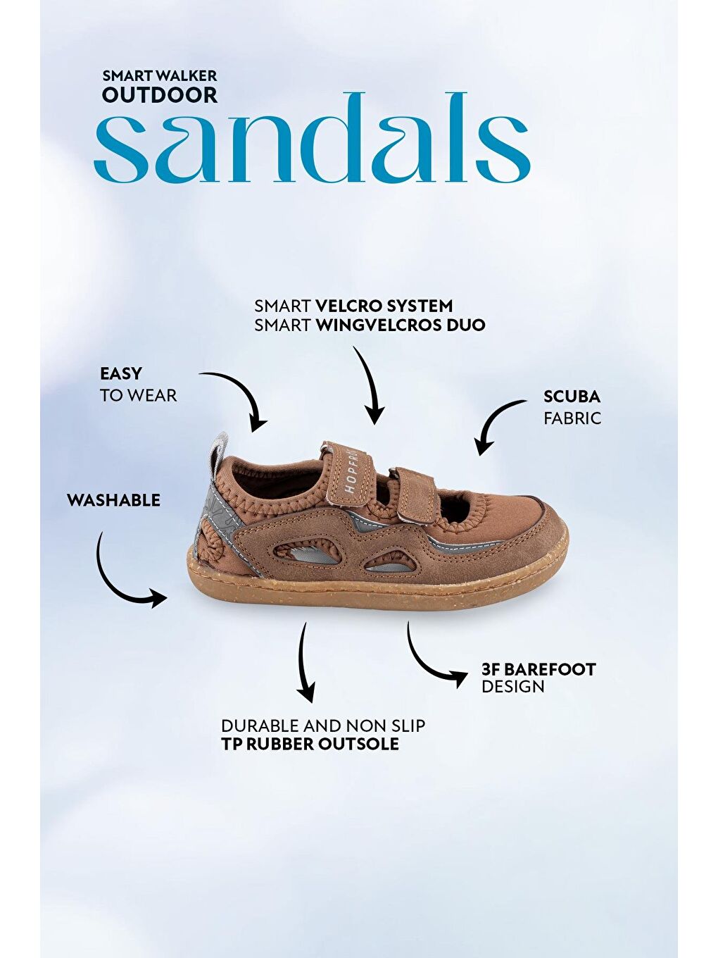 Kahverengi Smart Walker Outdoor Sandals Kahve Duo-1