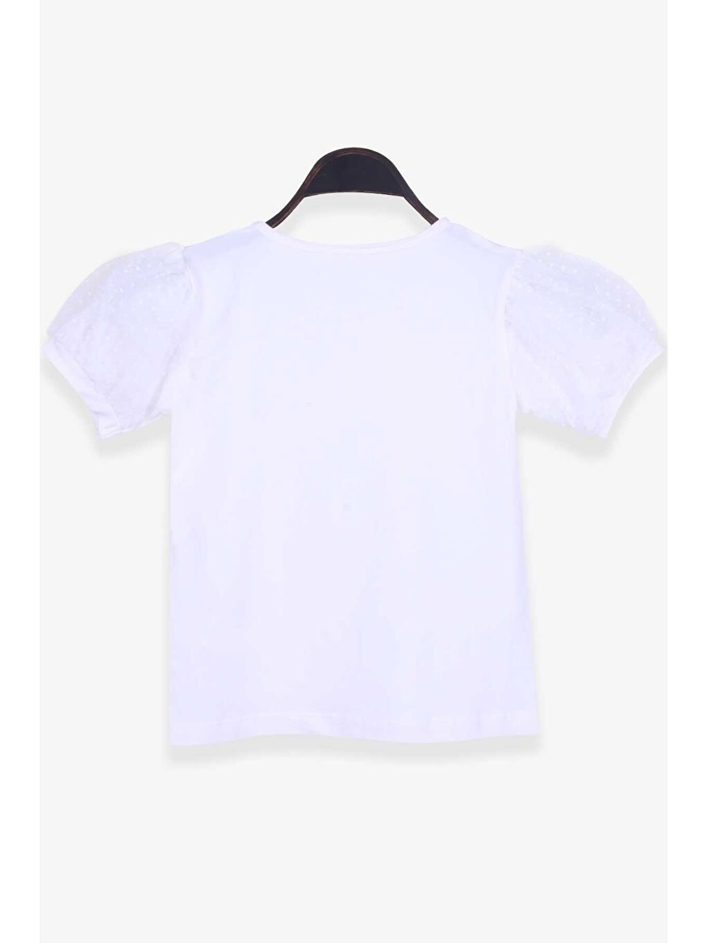 Kız Çocuk Tişört Kolları Tüllü Ekru (9-12 Yaş)-2