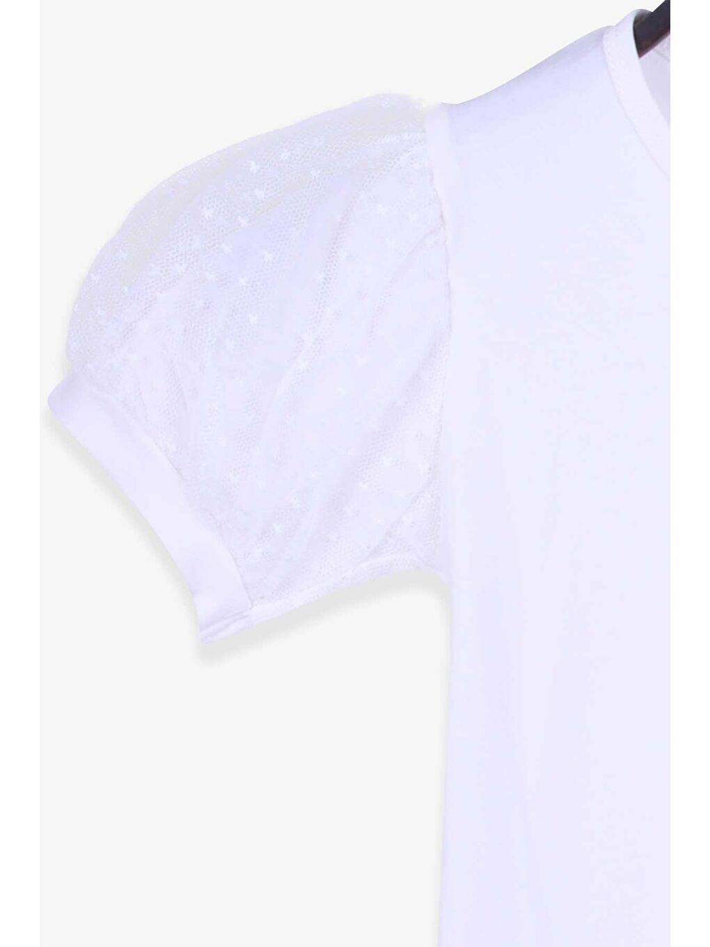 Kız Çocuk Tişört Kolları Tüllü Ekru (9-12 Yaş)-3