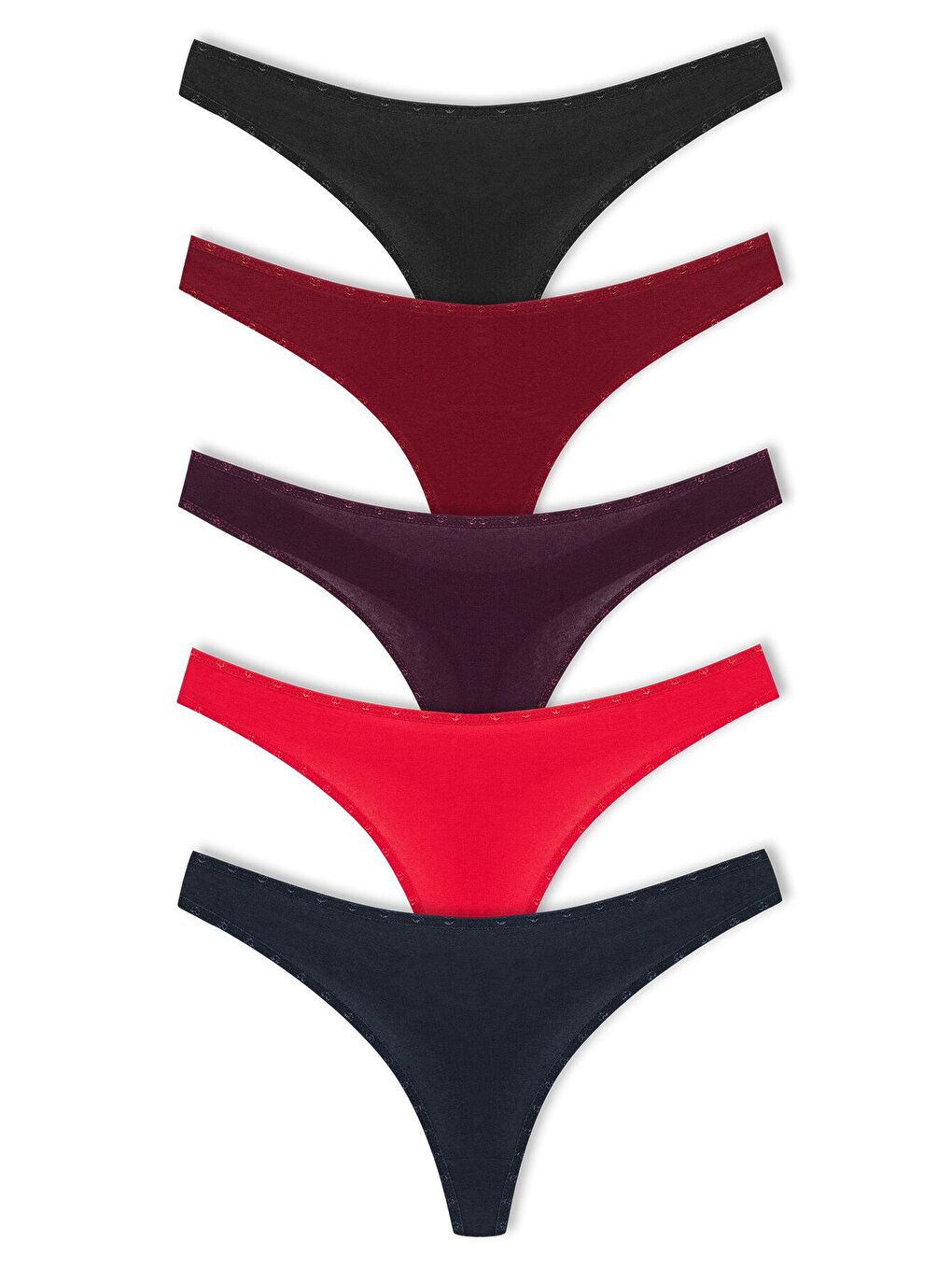Bordo Pamuklu Kalpli Lastik Basic Tanga Kadın Külot 5'li