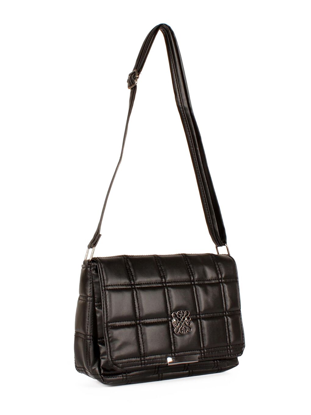 Siyah Kadın Kapitoneli Omuz Çantası (20579)