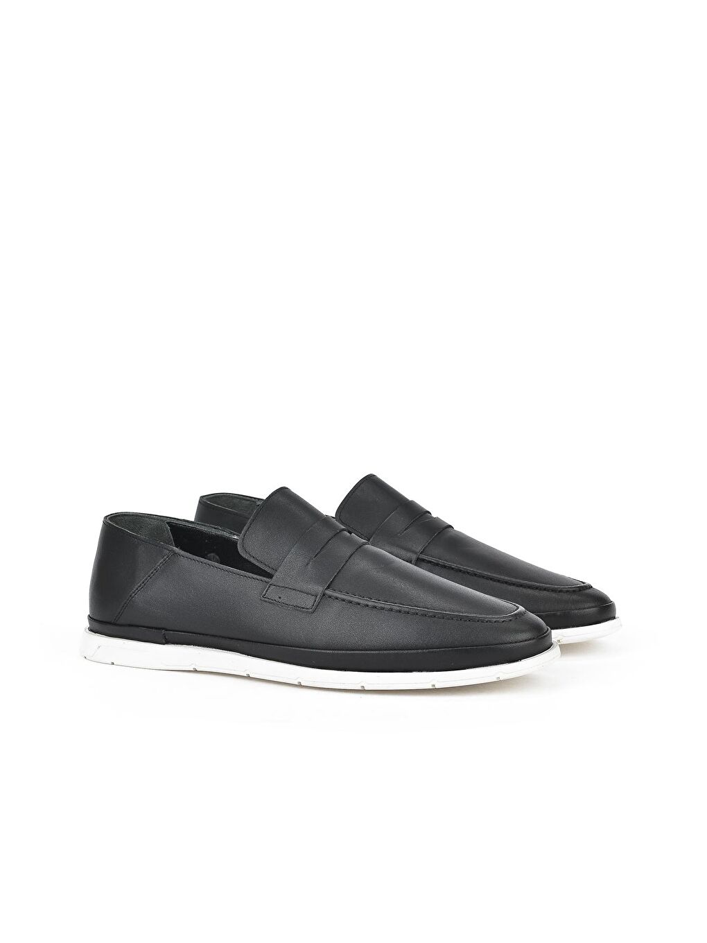 Karışık Erkek Hakiki Deri Ayakkabı 131498 1601 Siyah-Beyaz-1