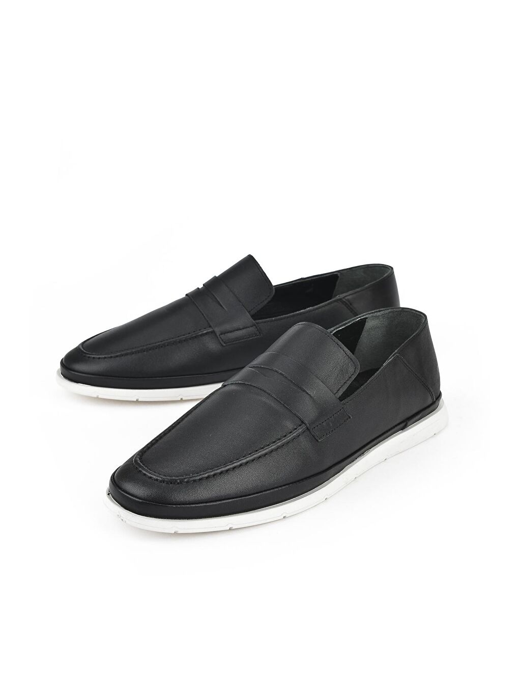 Karışık Erkek Hakiki Deri Ayakkabı 131498 1601 Siyah-Beyaz-3