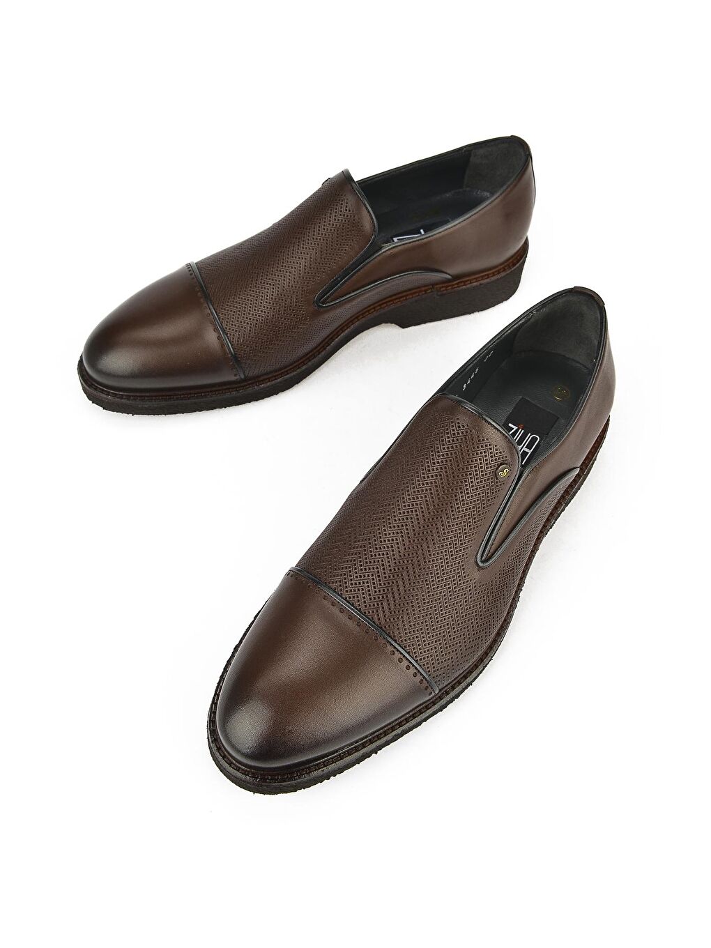 Kahverengi Erkek Hakiki Deri Ayakkabı 131299Z3445 Kahve-4