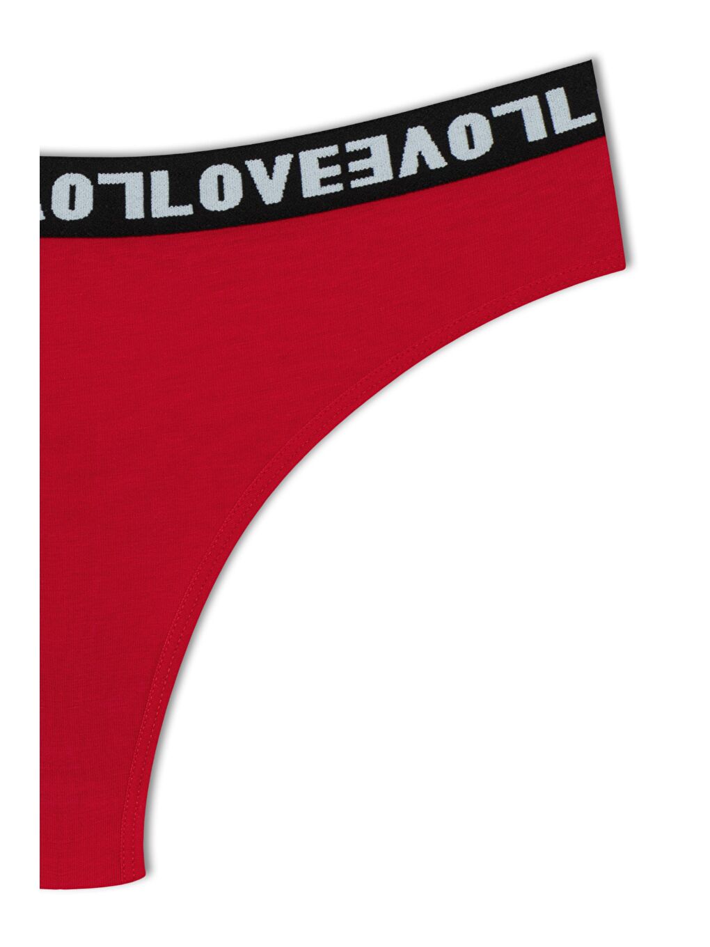 Beyaz Pamuklu Arkası Dantel LOVE Lastik Tanga Kadın Külot 3'lü-9