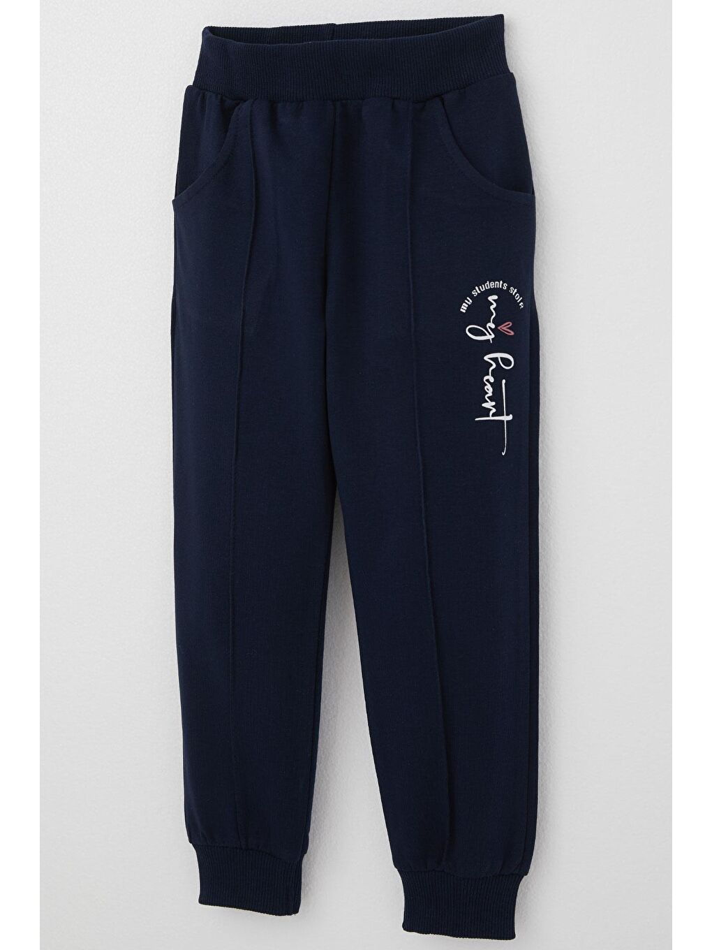 Kız Çocuk Eşofman Altı Çima Dikiş Detaylı Cepli Lacivert (3-7 Yaş)-6