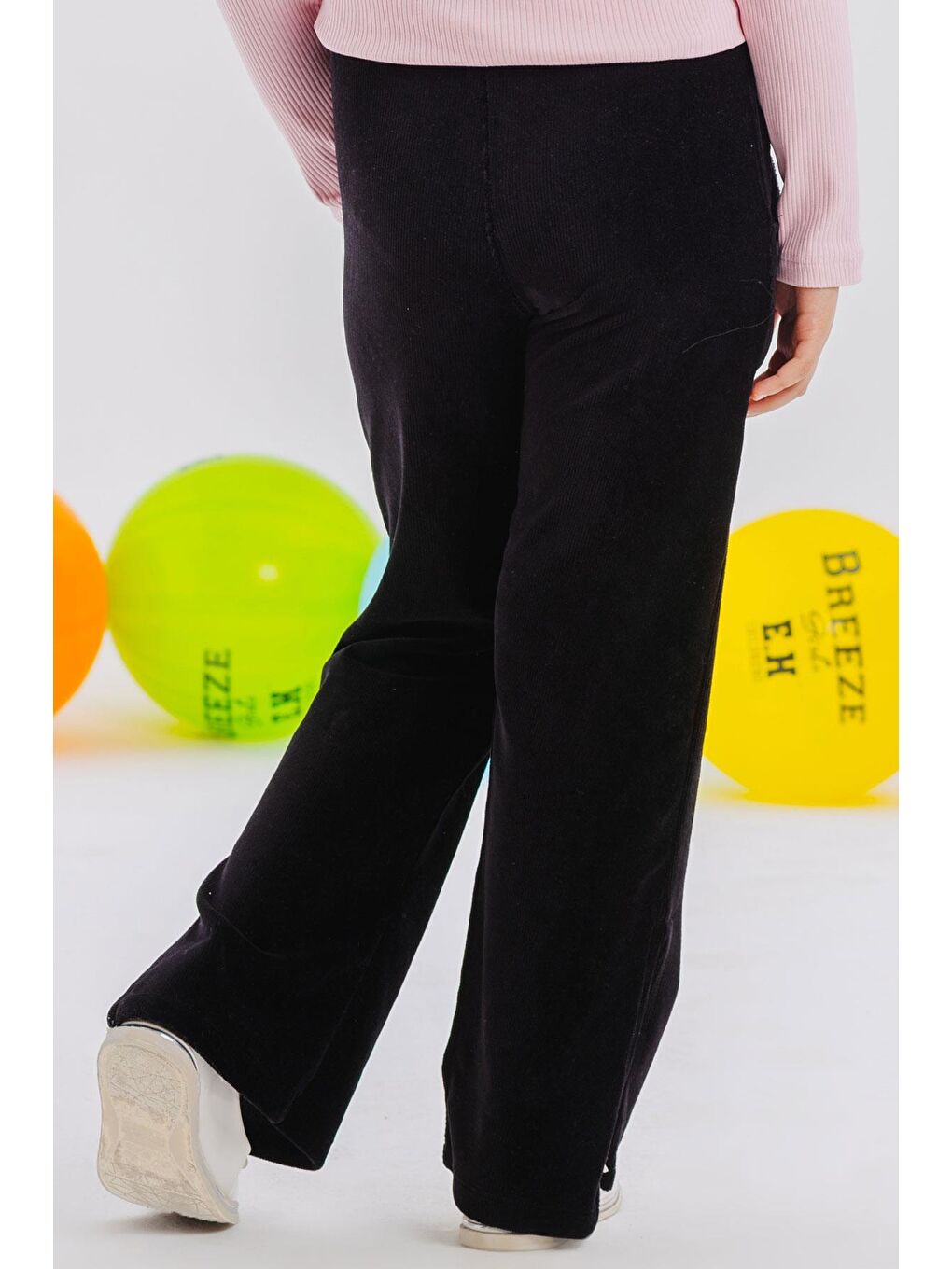 Kız Çocuk Eşofman Altı Paçası Yırtmaçlı Siyah (8-9 Yaş)-2