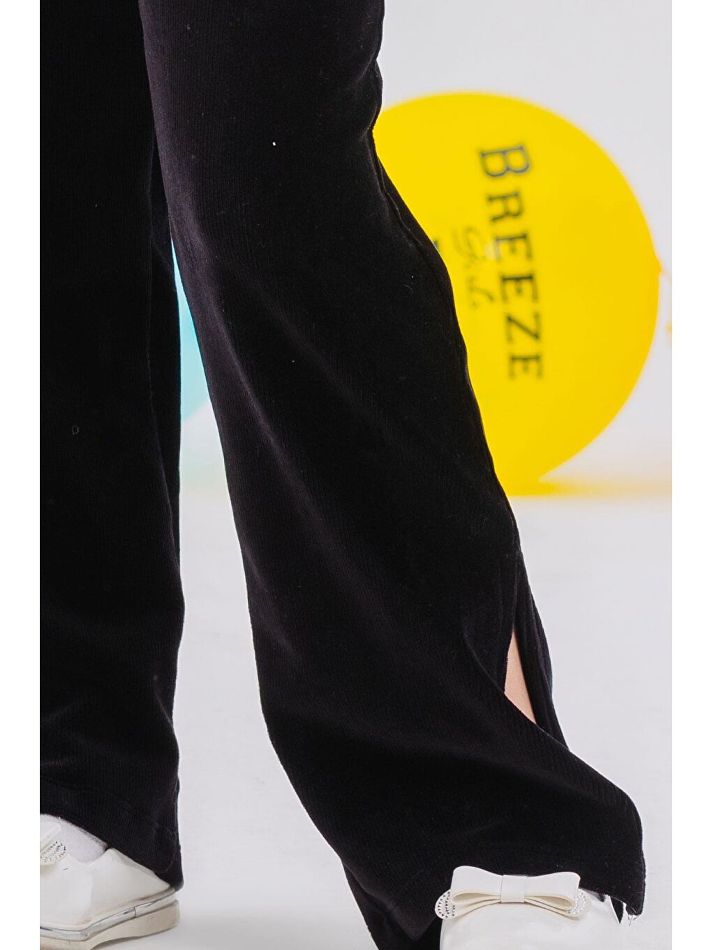 Kız Çocuk Eşofman Altı Paçası Yırtmaçlı Siyah (8-9 Yaş)-3