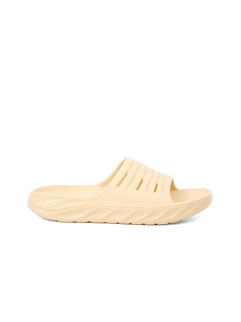 024 Bej Ultra Tek Bantlı Erkek Terlik