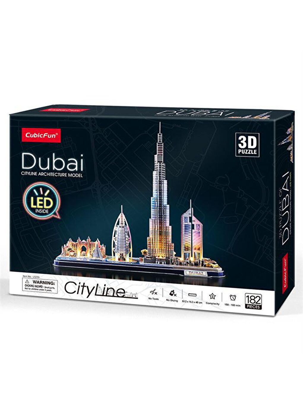 Cubic Fun Karışık 3D 182 Parça LED Işıklı Puzzle Dubai