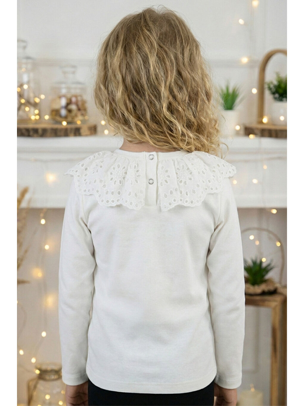 Ekru Kız Çocuk Fisto Detaylı Body Bluz-1