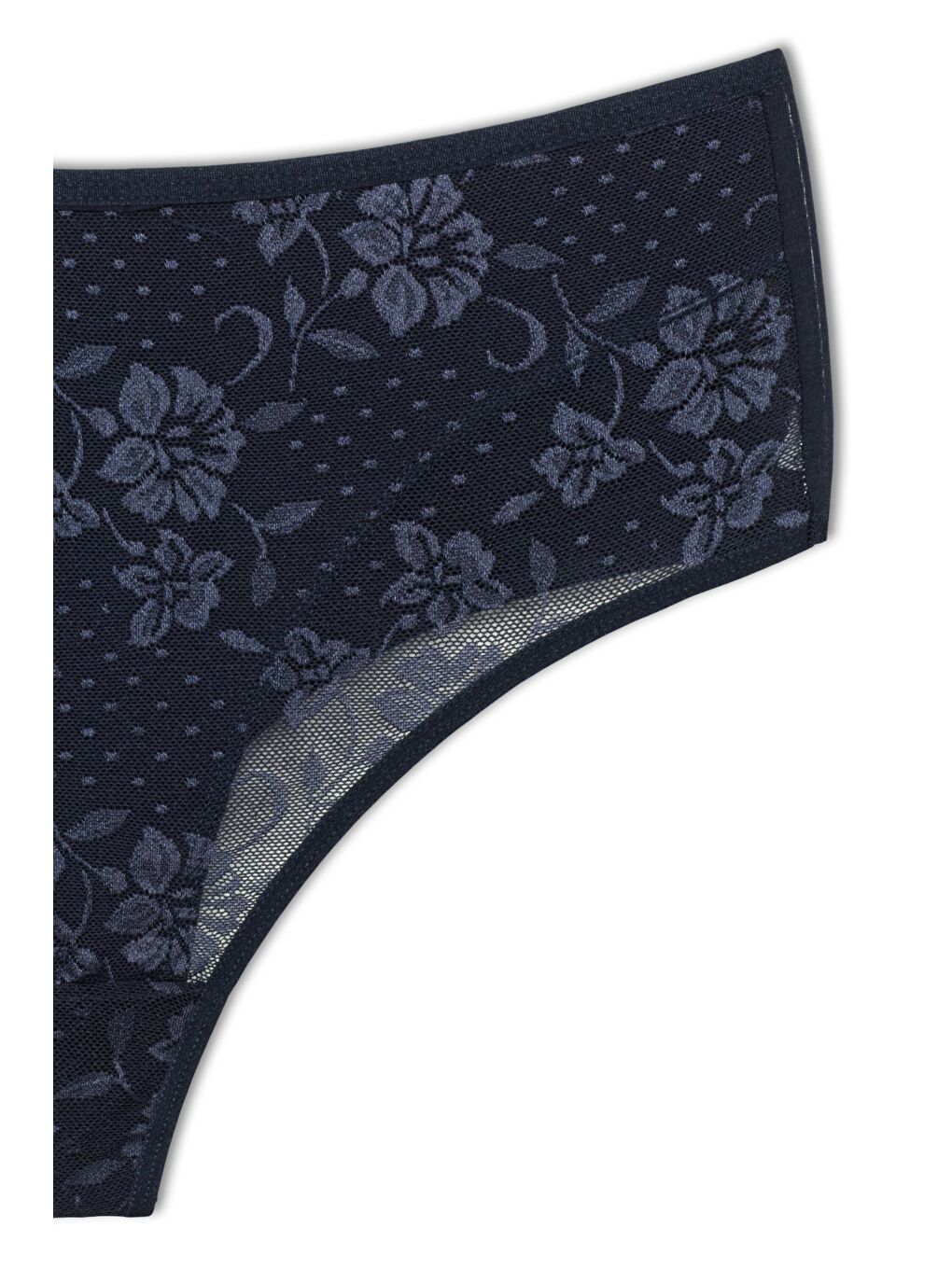 Bordo Pamuklu Önü Çift Kat Lez Dantel Yüksek Bel Tanga Kadın Külot 3'Lü-9