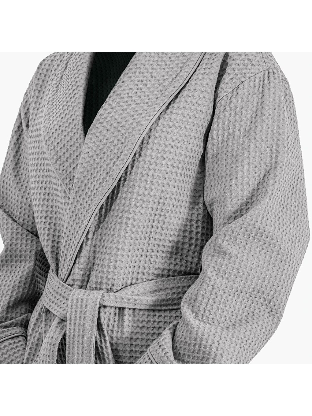 Afra Kadın Pike Bornoz %100 Pamuk Gri-1