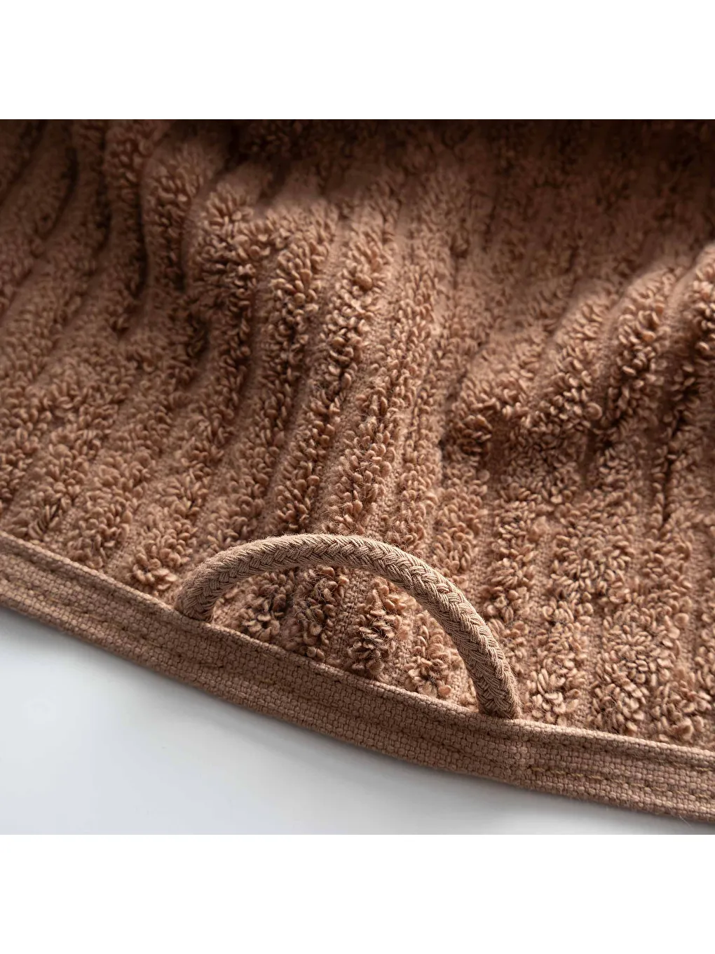 Anisa Banyo Havlusu %100 Pamuk Penye Jakarlı Kahverengi 80x150 Cm-2