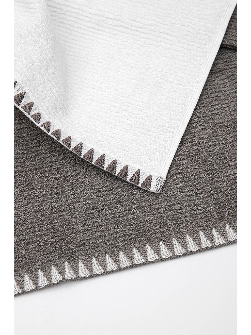 Green Black Vera 2'li Mutfak Havlusu %100 Pamuk Bukle-Bukle Krem-Antrasit 50X70 Cm - 2